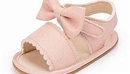 Meckior Baby Girls Sandals Rubber Sole Infant Summer Dress Shoes for Newborn 0-18 Months