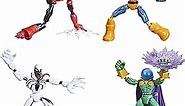 Spider-Man Marvel Bend and Flex Action Figure Toy, and Anti-Venom Vs. Marvel's Mysterio and Hobgoblin, Frustration Free Packaging (Amazon Exclusive), Multicolor, 4 Count (Pack of 1) with Accessories