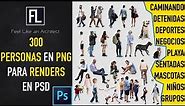 300 Personas en png para añadir a tus renders con Photoshop
