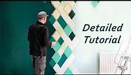 How to Paint a Geometric Diamond Accent Wall Mural DIY Project 010