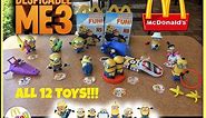 DESPICABLE ME 3 Movie MCDONALDS Happy Meal Toys!! All 12 Minion Toys!!!