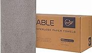 Reusable Paper Towels Washable Roll: 50Pack Paperless Paper Towels Tear Away 12x12In Eco Friendly Absorbent Cloth Paper Towels Reusable Washable for Kitchen Zero Waste (Gray)