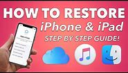 How to RESTORE your iPHONE or iPAD using iTunes, Finder and iCloud! - STEP BY STEP GUIDE