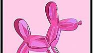 Balloon Dog Poster - Pink Balloon Print - Trendy Art - Modern Art - Pop Art - Gift for Men & Women - Minimal Wall Decor for Bedroom, Living Room, Office or Dorm - 16x20 UNFRAMED Wall Art