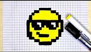 Handmade pixel art- how to draw the sunglasses emoji #pixelart #emoji