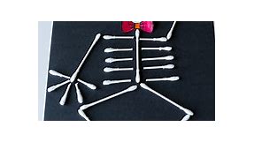 Easy Q-Tip Skeleton Craft {Free Printable!} - Thriving Home