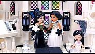 Do opposites attract? Black & white wedding 🖤🤍💐 LEGO build challenge using only 2 colours