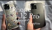 iPhone 12 Pro Unboxing Graphite + setting up, case haul (aesthetic) | INDONESIA