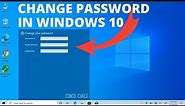 How to change password in windows 10