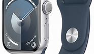 Apple Watch Series 9 GPS 41mm Silver Aluminum Case with M/L Storm Blue Sport Band - MR913LW/A