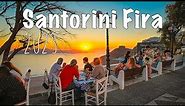 Santorini Greece, Fira (Thira) walking tour 4k, SUNSET 🌇 2023