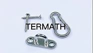 TERMATH 8 Pcs Stainless Steel 1.8 inch Pad Eye Plate U Hooks + 8pcs Stainless Steel Snap Hook,Marine Hardware Staple Hook Loop with Screws