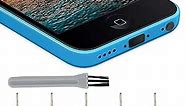 PortPlugs Anti Dust Plugs (5 Pairs) Charging Port Covers Compatible with iPhone SE, 5, 5s, 5c, 6 iPad 4 and iPad Air, Headphone Jack Dust Plug with SIM Card Remover, Includes Cleaning Brush (Black)