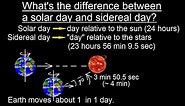 Astronomy - Ch. 2: Understanding the Night Sky (18 of 23) Solar Day vs Sideral Day