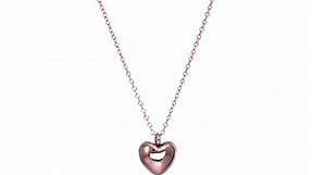 Michael Kors Rose Gold-Tone and Pave Heart Pendant Necklace, 20