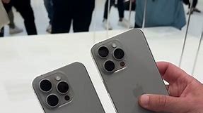 iPhone 15 Pro vs. iPhone 15 Pro Max side-by-side comparison 🤝 #iphone15promax #iphone15pro #iphone15news #iphonenews #appleevent #applenews #smartphones #iphone #titanium #iphonereview #newiphone