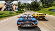 Lamborghini Huracan STO - Goliath Race - Forza Horizon 5 | Steering Wheel Gameplay