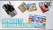 Craft Ideas with Old Magazine :: How to make picture frame / coaster / pencil holder