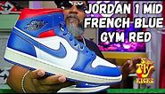 Jordan 1 Mid French Blue Gym Red Review