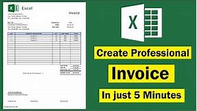 Create Professional Invoice Template | Create Invoice in Excel | Excel Tutorials