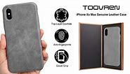 iPhone Xs Max Leather Case TOOVREN iPhone Xs Max Genuine Leather Cover Case