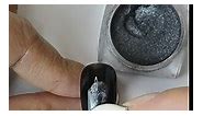 MEILINDS Chrome Nail Powder Metallic Mirror Effect Nail Powder Nail Art Chrome Black Mirror Powder Shiny Ultra Thin Dazzling Pigment Dust Nail Glitter Metal Decor for DIY Nail Art Gel Polish 1g/Bottle