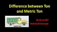 [English] Difference between Ton and Metric ton