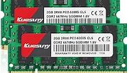 4GB Kit (2GBX2) DDR2 667 sodimm RAM, Kuesuny PC2-5300 / PC2-5300S CL5 200-Pin Non-ECC Unbuffered Notebook Laptop Memory Modules