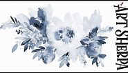 VERY Easy flowers black and white How to Paint Watercolor Step by step | The Art Sherpa