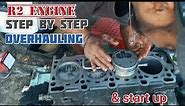REBUILD R2 ENGINE | Step by Step time lapse | Repairing 4 Cylinder Diesel Engine + Ring Clearance