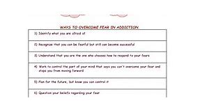 Fear And Addiction Worksheet | Mental Health Worksheets