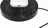 EINOVA Charging Stone - Beautiful Wireless Charger, 10W Fast Charger with Built-in Durable Braided Cable - Black Marble