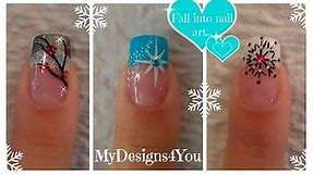 3 Winter French Tip Nail Designs | Winter Nail Art Ideas ♥ 3 Diseños de Uñas, Invierno, Facil