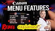 Canon Rebel MENU FEATURES Explained | Basic Camera Tutorial for Beginners