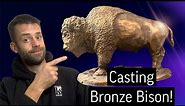 Casting a Bronze Bison sculpture - Lost Wax Casting.