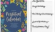 bloom daily planners Perpetual Hanging Flip Calendar - 5” x 10” - Monthly Wall To Do List Organizer Notepad for Important Dates, Birthdays, Anniversaries - Seasonal Florals