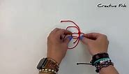 Adjustable red string bracelet - sliding square knot