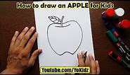 How to draw an APPLE for kids