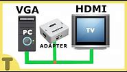 HOW TO CONNECT PC TO TV USING VGA TO HDMI ADAPTER !