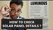 How to Check Solar Panel Specification? Solar Panel Data reading | How solar Panels are installed