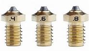 Diamondback Nozzles – V6 Compatible Polycrystalline Solid Diamond Tip 3D Printer Nozzles-Extrusion Efficiency-Any Filament-Long Life-Layer Adhesion-USA Made, 3-Pack (1.75mm x 0.4mm, 0.6mm & 0.8mm)