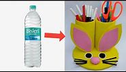 Pen pencil holder | best out of waste from plastic bottle | how to make pen pencil holder | part 5