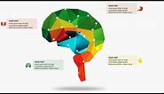 Create 4 Brain Shape Infographic slide in PowerPoint. Tutorial No. 839