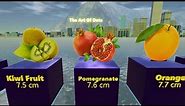 Different Fruits Size - 3D Comparison