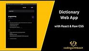 Dictionary Web App | React | Responsive Design | Raw CSS with BEM