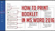 how to print a booklet in ms word 2016 step by step tutorial