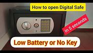 Open Digital Safe in 5 Seconds without key and Low Battery