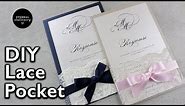 How to make your own lace pocket wedding invitations | Easy DIY invitation