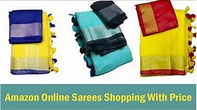 Latest Amazon Linen Sarees Collections | Online Sarees Shopping Kondattam