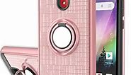 YmhxcY Coolpad Illumina 【Coolpad Legacy Go】 Case（Not Fit Coolpad Legacy） with HD Screen Protector, 360 Degree Rotating Ring & Bracket Dual Layer Resistant Back Cover for Coolpad 3310A-ZH Rose Gold